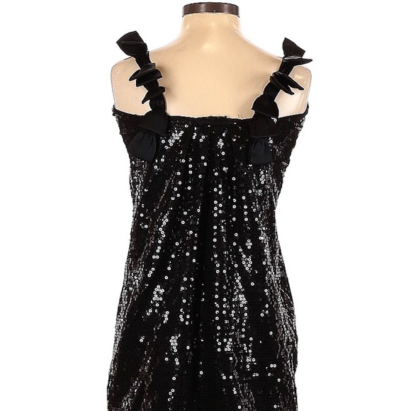 POLECI size 4 black sequined cocktail dress with bows in excellent condition - Picture 2 of 9